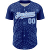 Custom Royal Light Blue-White 3D Pattern Design Spider Web Authentic Baseball Jersey