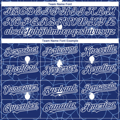 Custom Royal Light Blue-White 3D Pattern Design Spider Web Authentic Baseball Jersey