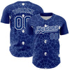 Custom Royal Light Blue-White 3D Pattern Design Spider Web Authentic Baseball Jersey