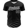 Custom Black White 3D Pattern Design Halftone Authentic Baseball Jersey