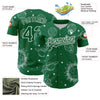 Custom Kelly Green White 3D Pattern Design Planets Authentic Baseball Jersey