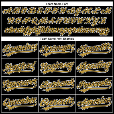 Custom Black Old Gold-White 3D Pattern Design Curve Solid Authentic Baseball Jersey