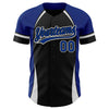 Custom Black Royal-White 3D Pattern Design Curve Solid Authentic Baseball Jersey