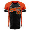 Custom Black Orange-White 3D Pattern Design Curve Solid Authentic Baseball Jersey