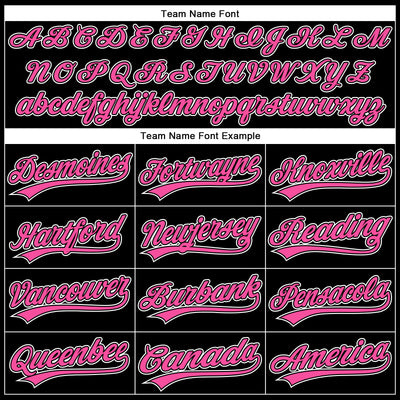 Custom Black Pink-White 3D Pattern Design Curve Solid Authentic Baseball Jersey