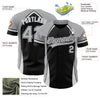 Custom Black Gray-White 3D Pattern Design Curve Solid Authentic Baseball Jersey