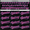 Custom Black Sky Blue-Pink 3D Pattern Design Curve Solid Authentic Baseball Jersey