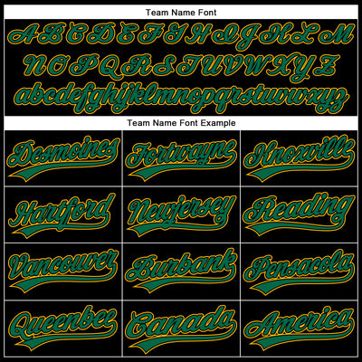 Custom Black Kelly Green-Gold 3D Pattern Design Curve Solid Authentic Baseball Jersey