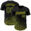 Custom Black Neon Yellow 3D Pattern Design Leopard Print Fade Fashion Authentic Baseball Jersey