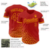 Custom Red Yellow 3D Pattern Design Leopard Print Fade Fashion Authentic Baseball Jersey