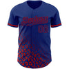 Custom Royal Red 3D Pattern Design Leopard Print Fade Fashion Authentic Baseball Jersey