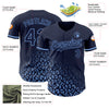 Custom Navy Light Blue 3D Pattern Design Leopard Print Fade Fashion Authentic Baseball Jersey