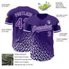 Custom Purple White 3D Pattern Design Leopard Print Fade Fashion Authentic Baseball Jersey