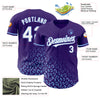 Custom Purple White-Light Blue 3D Pattern Design Leopard Print Fade Fashion Authentic Baseball Jersey