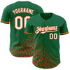 Custom Kelly Green White-Orange 3D Pattern Design Leopard Print Fade Fashion Authentic Baseball Jersey