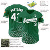 Custom Kelly Green White-Gray 3D Pattern Design Leopard Print Fade Fashion Authentic Baseball Jersey