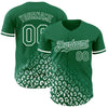 Custom Kelly Green White 3D Pattern Design Leopard Print Fade Fashion Authentic Baseball Jersey