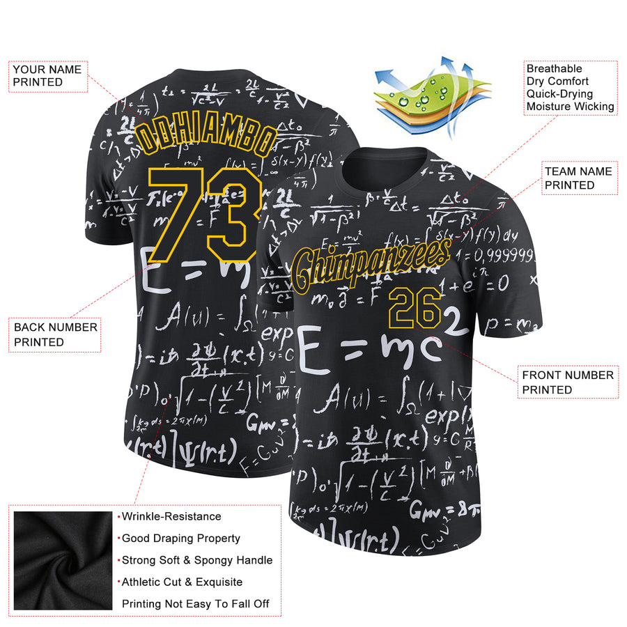 Custom 3D Pattern Design Math Performance T-Shirt