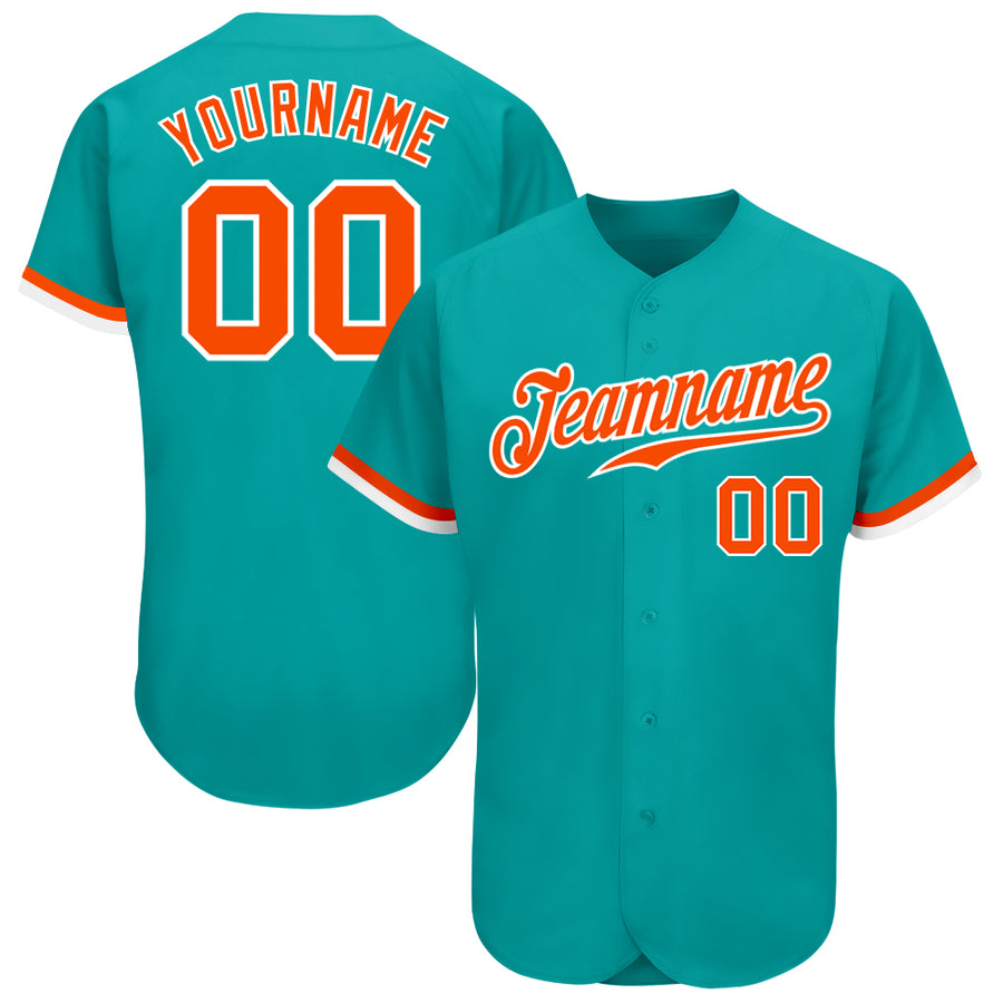 Custom Aqua Orange 3D Miami City Edition Fade Fashion Authentic Baseball  Jersey