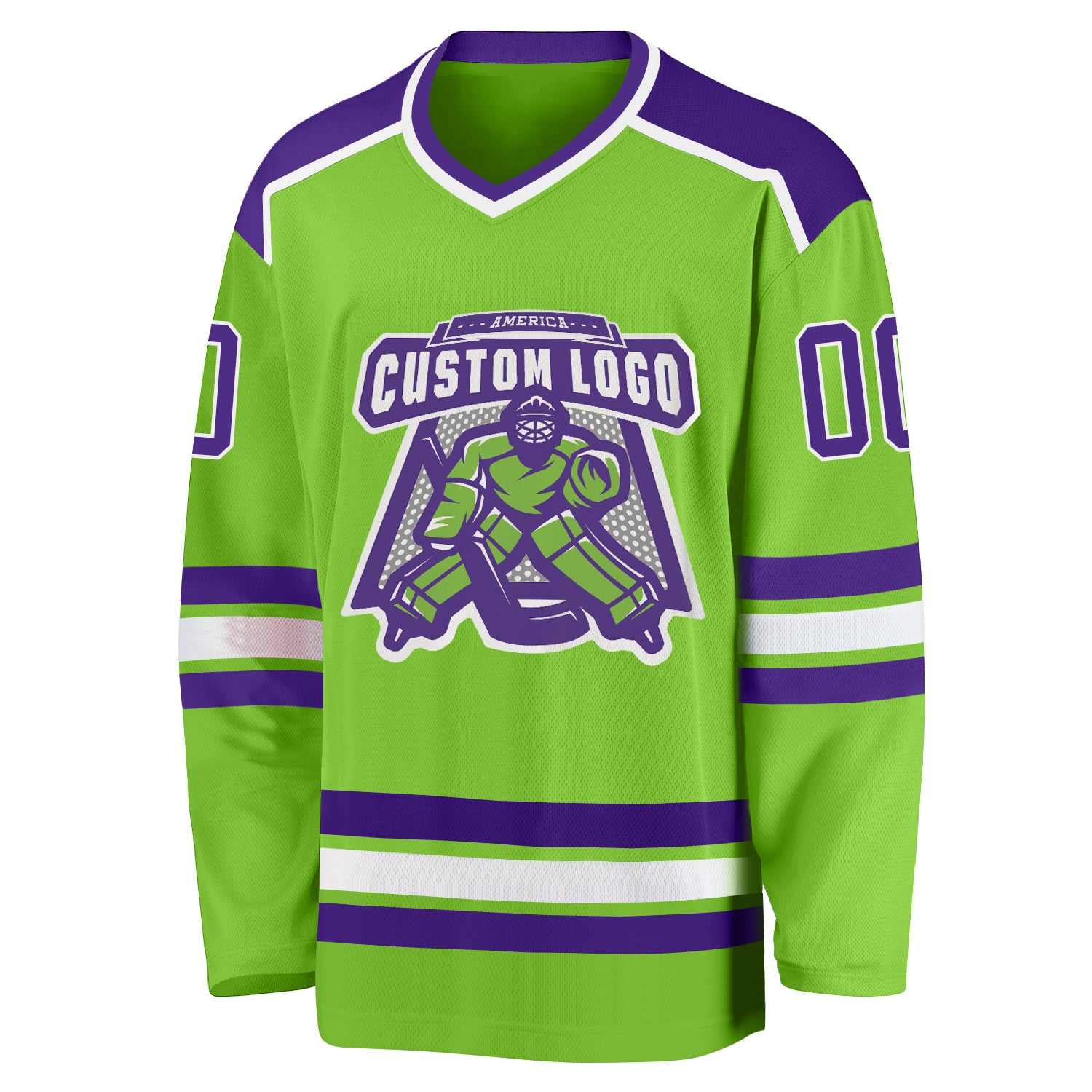 Custom Royal Neon Green-White Hockey Jersey Discount