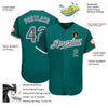 Custom Teal Steel Gray-White Authentic Baseball Jersey