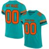 Custom Aqua Orange-Black Mesh Authentic Football Jersey