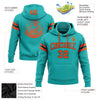 Custom Stitched Aqua Orange-Black Football Pullover Sweatshirt Hoodie