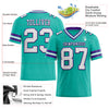 Custom Aqua White-Purple Mesh Authentic Football Jersey