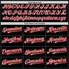 Custom Black Gray-Red 3 Colors Arm Shapes Authentic Baseball Jersey