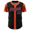 Custom Black Royal-Orange 3 Colors Arm Shapes Authentic Baseball Jersey