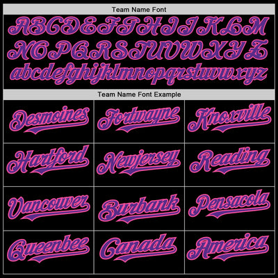 Custom Black Purple-Pink 3 Colors Arm Shapes Authentic Baseball Jersey