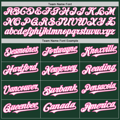 Custom Green White-Pink 3 Colors Arm Shapes Authentic Baseball Jersey