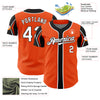 Custom Orange White-Black 3 Colors Arm Shapes Authentic Baseball Jersey