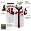 Custom White Red-Black 3 Colors Arm Shapes Authentic Baseball Jersey