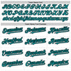 Custom White Teal-Black 3 Colors Arm Shapes Authentic Baseball Jersey