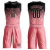 Custom Medium Pink Black Round Neck Sublimation Basketball Suit Jersey