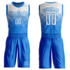 Custom Powder Blue White Round Neck Sublimation Basketball Suit Jersey