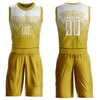 Custom Old Gold White Round Neck Sublimation Basketball Suit Jersey