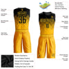 Custom Yellow Black Round Neck Sublimation Basketball Suit Jersey