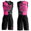 Custom Graffiti Pattern Pink-Black Scratch Round Neck Sublimation Basketball Suit Jersey