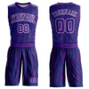 Custom Purple White Round Neck Sublimation Basketball Suit Jersey