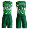 Custom Kelly Green White Round Neck Sublimation Basketball Suit Jersey