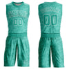 Custom Aqua White Round Neck Sublimation Basketball Suit Jersey