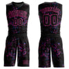 Custom Black Pink Round Neck Sublimation Basketball Suit Jersey