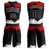 Custom Black Red-White Round Neck Sublimation Basketball Suit Jersey