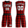 Custom Red White-Black Round Neck Sublimation Basketball Suit Jersey