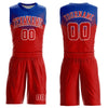 Custom Red Royal-White Round Neck Sublimation Basketball Suit Jersey