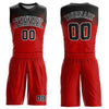 Custom Red Black-White Round Neck Sublimation Basketball Suit Jersey