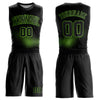 Custom Black Neon Green Round Neck Sublimation Basketball Suit Jersey