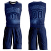 Custom Navy Light Blue Round Neck Sublimation Basketball Suit Jersey